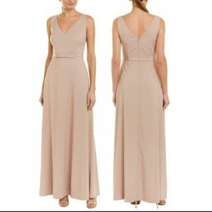Kay Unger Beautiful Beige Full Length Dress